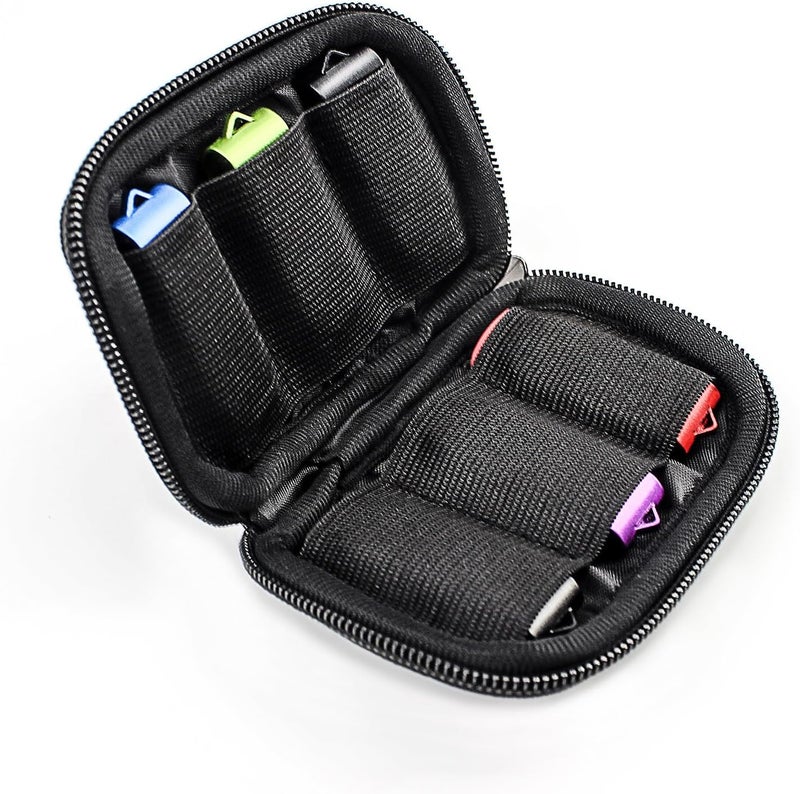 WesData Flash Drive Case - USB Holder, Storage Bag for Thumb Drives, Lightweight, Protects & Stores Small Items, 6 Slots, Black - Image 1